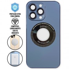 Capa iPhone 13 Pro - Vidro Metallic Magsafe Sierra Blue